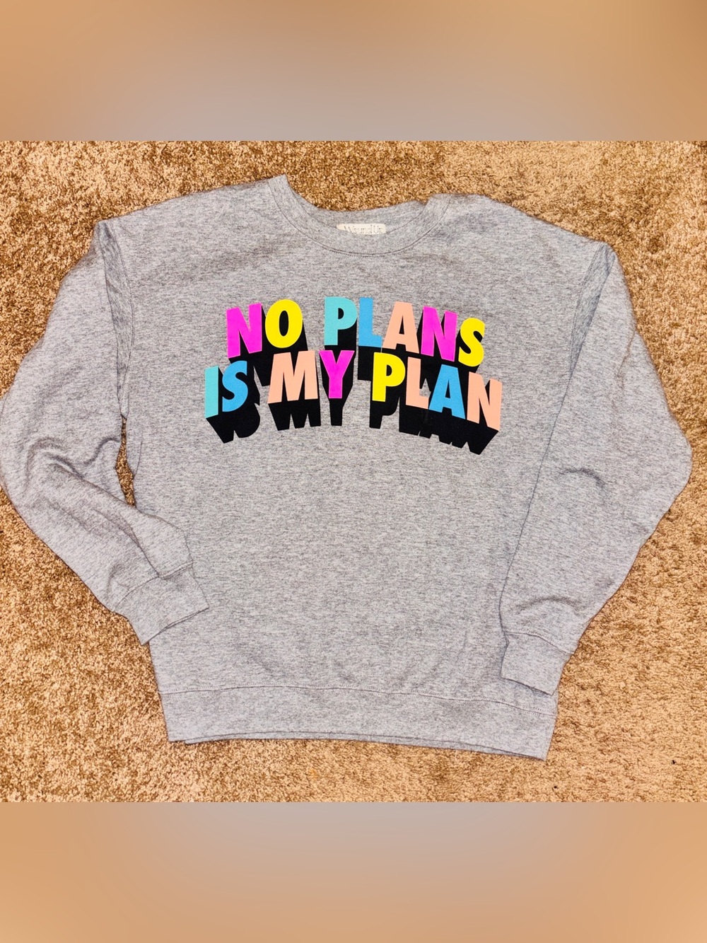 🌟NO PLANS IS MY PLAN Graphic Sweatshirt – XL🤘🏻 NWOT